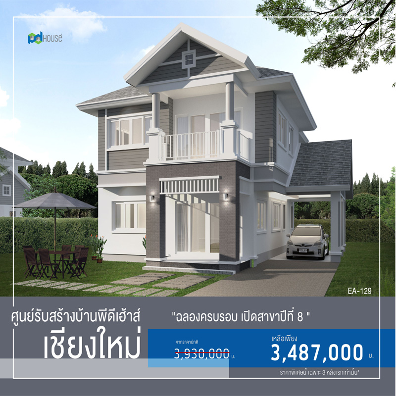 พีดีเฮ้าส์ สาขาเชียงใหม่ จัดโปรฯ ราคาบ้านสุดพิเศษ ฉลองครบรอบปีที่ 8 คืนกำไรแทนคำขอบคุณลูกค้า