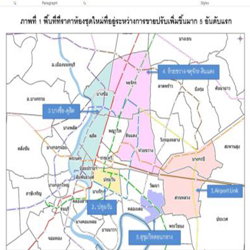 ดัชนีราคาบ้าน-คอนโดท็อป 5 แอร์พอร์ตลิงก์ ปทุมวัน บางซื่อ-ดุสิต ห้วยขวาง-จตุจักร-ดินแดง สุขุมวิทตอนกลาง