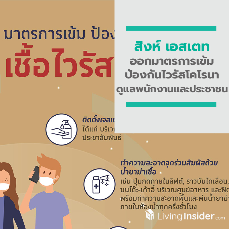 สิงห์ เอสเตท ออกมาตรการเข้มป้องกันไวรัสโคโรนา เพื่อดูแลพนักงานและประชาชนในพื้นที่อาคารสำนักงานและพื้นที่ค้าปลีก สิงห์ เอสเตท ออกมาตรการเข้มป้องกันไวรัสโคโรนา เพื่อดูแลพนักงานและประชาชนในพื้นที่อาคารสำนักงานและพื้นที่ค้าปลีก