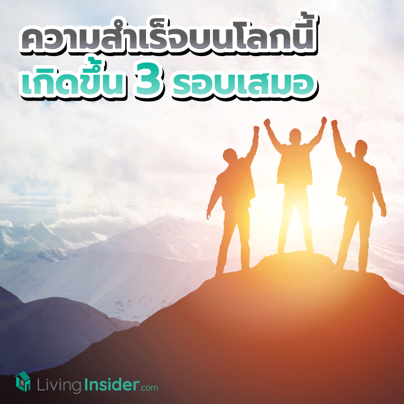 ความสำเร็จบนโลกนี้เกิดขึ้น 3 รอบเสมอ ความสำเร็จบนโลกนี้เกิดขึ้น 3 รอบเสมอ