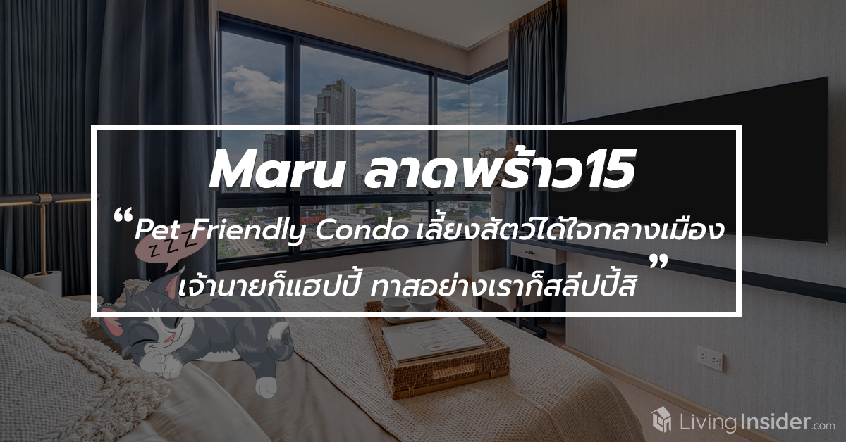 Maru ลาดพร้าว15 - Pet Friendly Condo คอนโดเลี้ยงสัตว์ได้ ใจกลางเมือง เจ้านายก็แฮปปี้ ทาสอย่างเราก็สลีปปี้สิ
