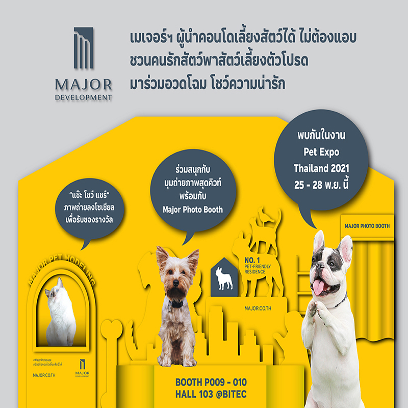 “เมเจอร์ ดีเวลลอปเม้นท์” ผู้นำคอนโดเลี้ยงสัตว์ได้ไม่ต้องแอบ “เมเจอร์ ดีเวลลอปเม้นท์” ผู้นำคอนโดเลี้ยงสัตว์ได้ไม่ต้องแอบ