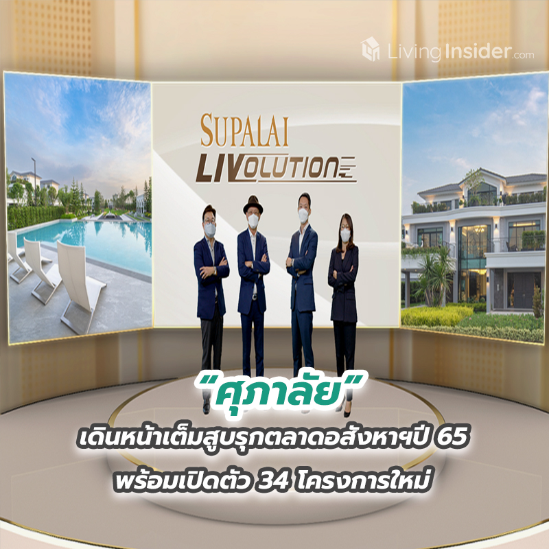 ศุภาลัย เดินหน้าเต็มสูบรุกตลาดอสังหาฯปี 65 พร้อมเปิดตัว 34 โครงการใหม่