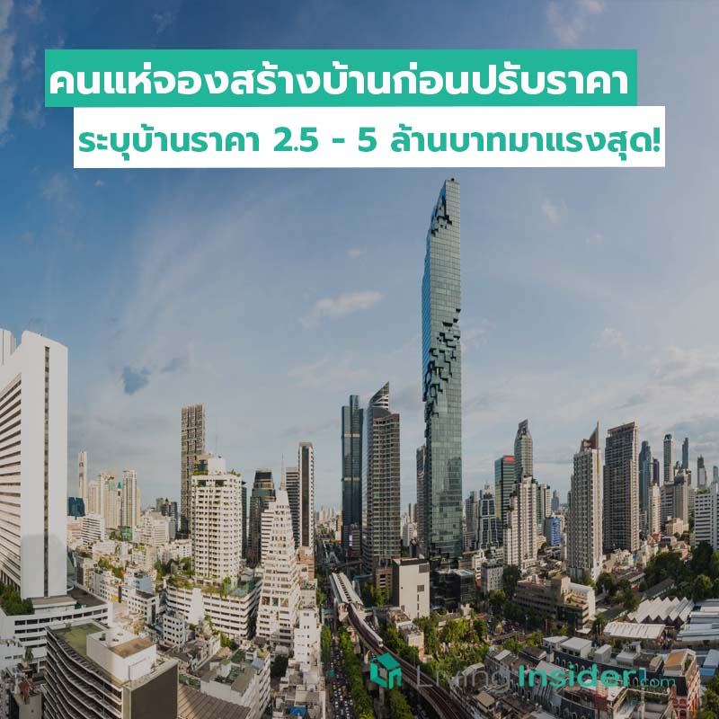 คนแห่จองสร้างบ้านก่อนปรับราคาระบุบ้านราคา 2.5 - 5 ล้านบาท มาแรงสุด คนแห่จองสร้างบ้านก่อนปรับราคาระบุบ้านราคา 2.5 - 5 ล้านบาท มาแรงสุด