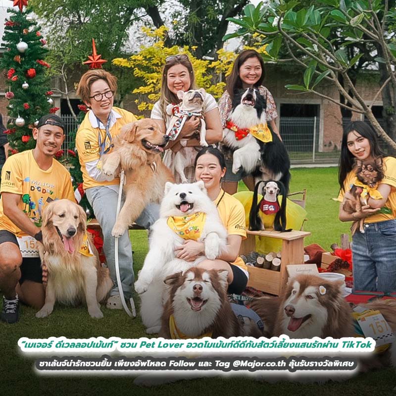 “เมเจอร์ ดีเวลลอปเม้นท์” ชวน Pet Lover อวดโมเม้นท์ดีดีกับสัตว์เลี้ยงแสนรักผ่าน TikTok ชาเล้นจ์น่ารักชวนยิ้ม เพียงอัพโหลด Follow และ Tag @Major.co.th ลุ้นรับรางวัลพิเศษ “เมเจอร์ ดีเวลลอปเม้นท์” ชวน Pet Lover อวดโมเม้นท์ดีดีกับสัตว์เลี้ยงแสนรักผ่าน TikTok ชาเล้นจ์น่ารักชวนยิ้ม เพียงอัพโหลด Follow และ Tag @Major.co.th ลุ้นรับรางวัลพิเศษ