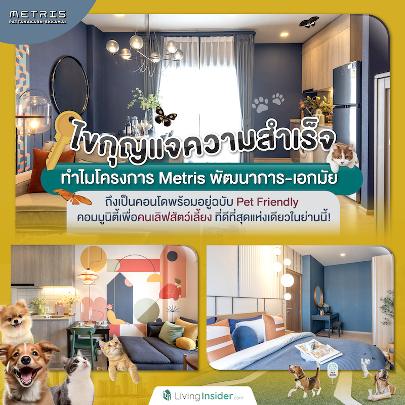 ไขกุญแจความสำเร็จ ทำไมโครงการ Metris พัฒนาการ-เอกมัย ถึงเป็นคอนโดพร้อมอยู่ฉบับ Pet Friendly คอมมูนิตี้เพื่อคนเลิฟสัตว์เลี้ยง ที่ดีที่สุดแห่งเดียวในย่านนี้! ไขกุญแจความสำเร็จ ทำไมโครงการ Metris พัฒนาการ-เอกมัย ถึงเป็นคอนโดพร้อมอยู่ฉบับ Pet Friendly คอมมูนิตี้เพื่อคนเลิฟสัตว์เลี้ยง ที่ดีที่สุดแห่งเดียวในย่านนี้!