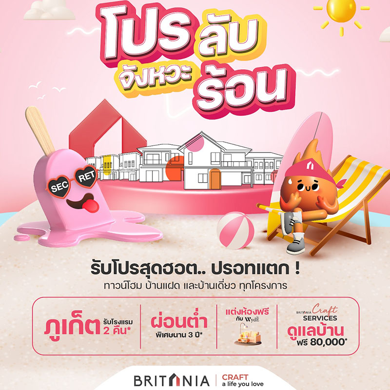 “บริทาเนีย” จัดแคมเปญ “โปรลับ จังหวะร้อน” ผ่อนต่ำ 3 ปี พร้อมรับแพ็คเกจพักโรงแรมภูเก็ต 2 คืน เริ่มจองตั้งแต่วันนี้-31 พ.ค.67 “บริทาเนีย” จัดแคมเปญ “โปรลับ จังหวะร้อน” ผ่อนต่ำ 3 ปี พร้อมรับแพ็คเกจพักโรงแรมภูเก็ต 2 คืน เริ่มจองตั้งแต่วันนี้-31 พ.ค.67