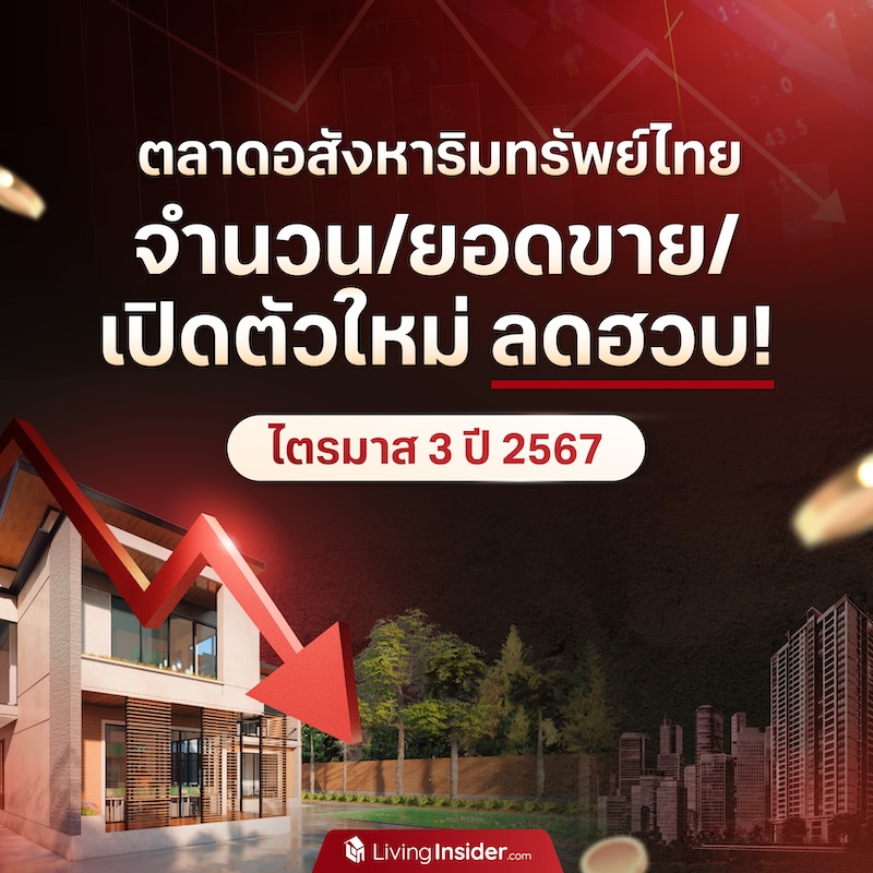 ตลาดอสังหาริมทรัพย์ไทย จำนวน/ยอดขาย/เปิดตัวใหม่ ลดฮวบ! ไตรมาส 3 ปี 2567 ตลาดอสังหาริมทรัพย์ไทย จำนวน/ยอดขาย/เปิดตัวใหม่ ลดฮวบ! ไตรมาส 3 ปี 2567