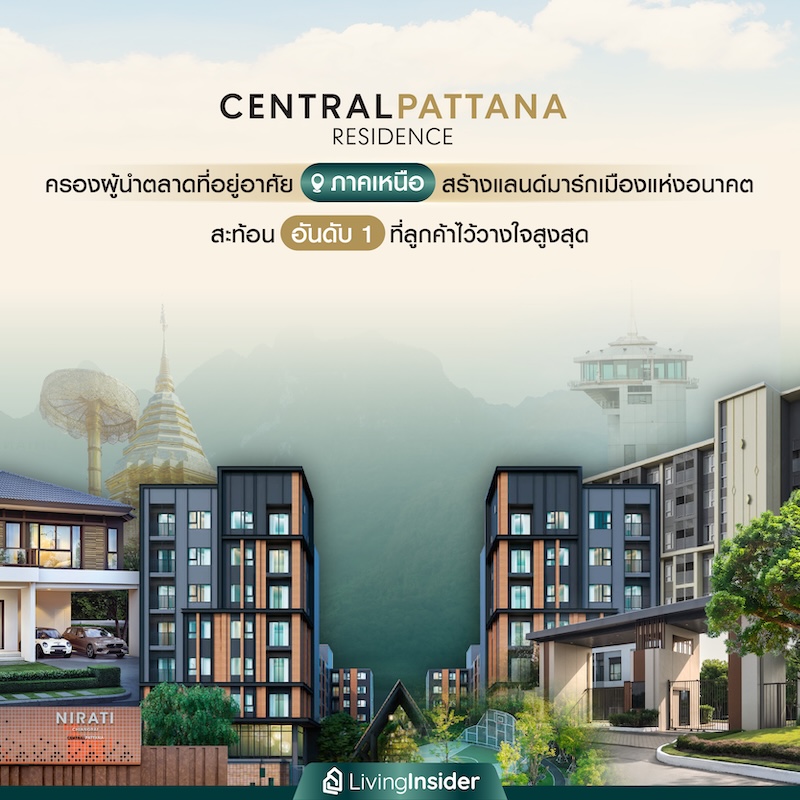 ‘Central Pattana Residence’ ครองผู้นำตลาดที่อยู่อาศัยภาคเหนือ สร้างแลนด์มาร์กเมืองแห่งอนาคต สะท้อนความเป็นอันดับหนึ่งที่ลูกค้าไว้วางใจสูงสุด ‘Central Pattana Residence’ ครองผู้นำตลาดที่อยู่อาศัยภาคเหนือ สร้างแลนด์มาร์กเมืองแห่งอนาคต สะท้อนความเป็นอันดับหนึ่งที่ลูกค้าไว้วางใจสูงสุด