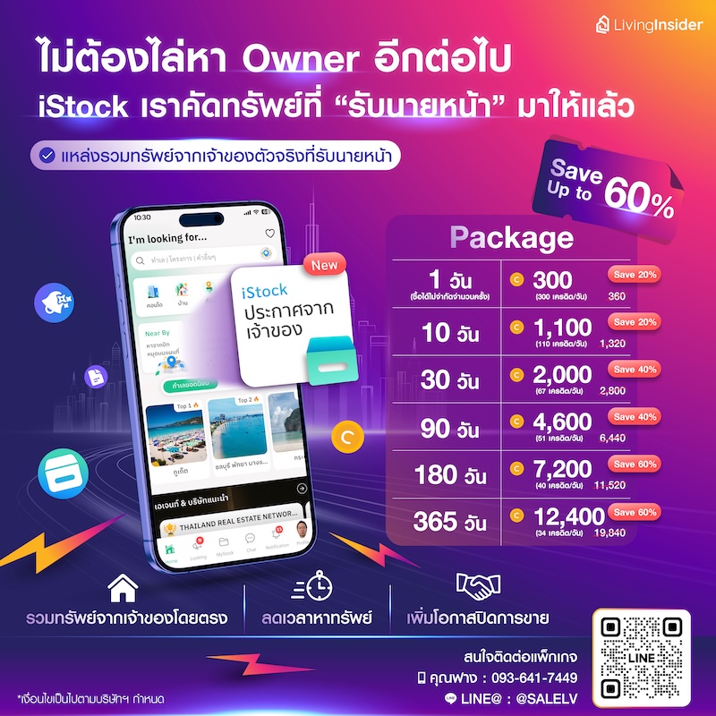 🔥 ไม่ต้องไล่หา Owner! แบบเสียเวลาอีกต่อไป! เปิด iStock แหล่งรวมทรัพย์จาก “เจ้าของตัวจริงที่รับนายหน้า” 🔥 ไม่ต้องไล่หา Owner! แบบเสียเวลาอีกต่อไป! เปิด iStock แหล่งรวมทรัพย์จาก “เจ้าของตัวจริงที่รับนายหน้า”
