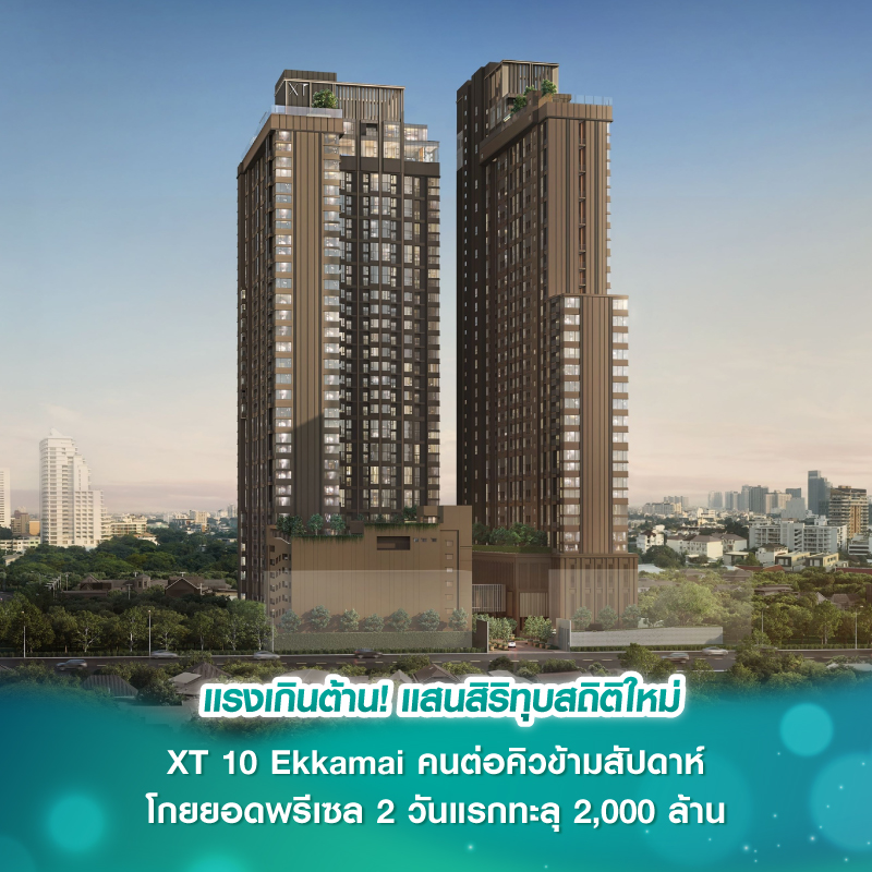 แรงเกินต้าน! แสนสิริทุบสถิติใหม่ XT 10 Ekkamai คนต่อคิวข้ามสัปดาห์ โกยยอดพรีเซล 2 วันแรกทะลุ 2,000 ล้าน! แรงเกินต้าน! แสนสิริทุบสถิติใหม่ XT 10 Ekkamai คนต่อคิวข้ามสัปดาห์ โกยยอดพรีเซล 2 วันแรกทะลุ 2,000 ล้าน!