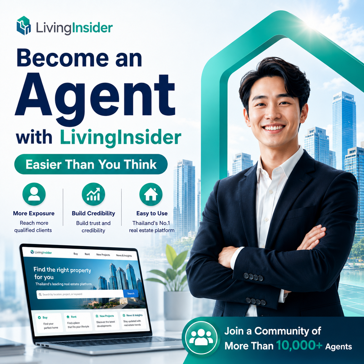 Become a real estate agent with LivingInsider easily in just a few steps. It's FREE!!! No service fees whatsoever. Become a real estate agent with LivingInsider easily in just a few steps. It's FREE!!! No service fees whatsoever.