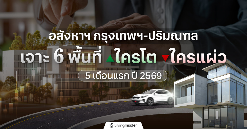 อสังหาฯ กรุงเทพฯ-ปริมณฑล เจาะ 6 พื้นที่ ใครโต ใครแผ่ว ใน 5 เดือนแรก ปี 2569