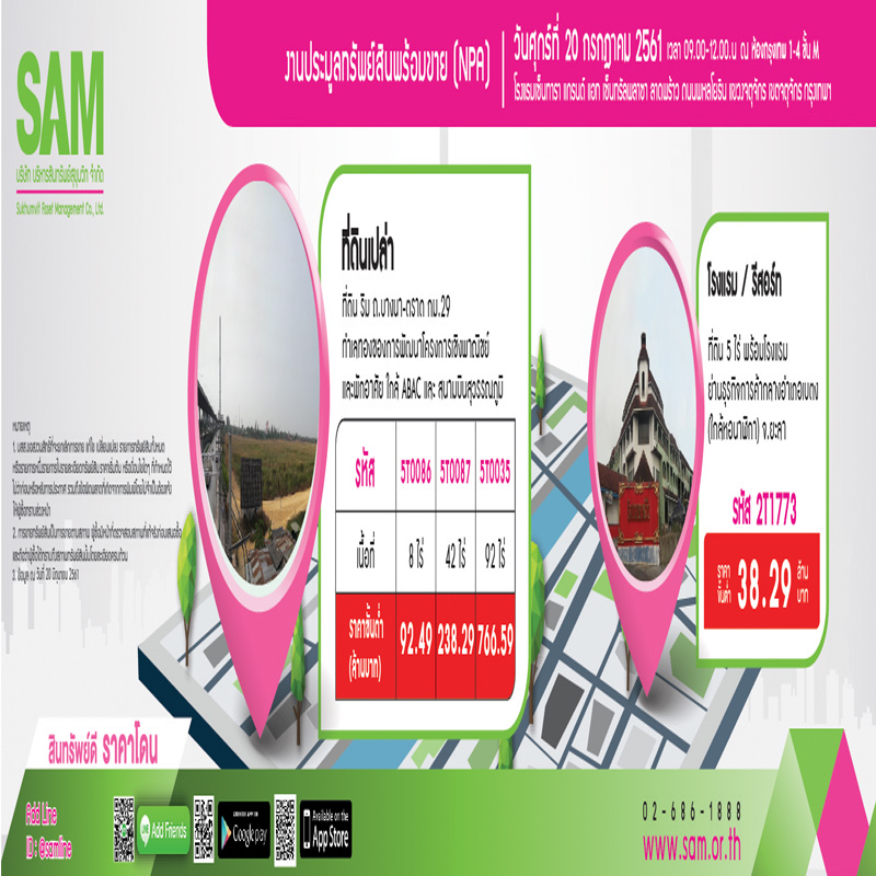 SAM นัดนักลงทุนอสังหาฯ มือสอง ร่วมงานประมูลทรัพย์สิน NPA 20 ก.ค. ศกนี้ SAM นัดนักลงทุนอสังหาฯ มือสอง ร่วมงานประมูลทรัพย์สิน NPA 20 ก.ค. ศกนี้
