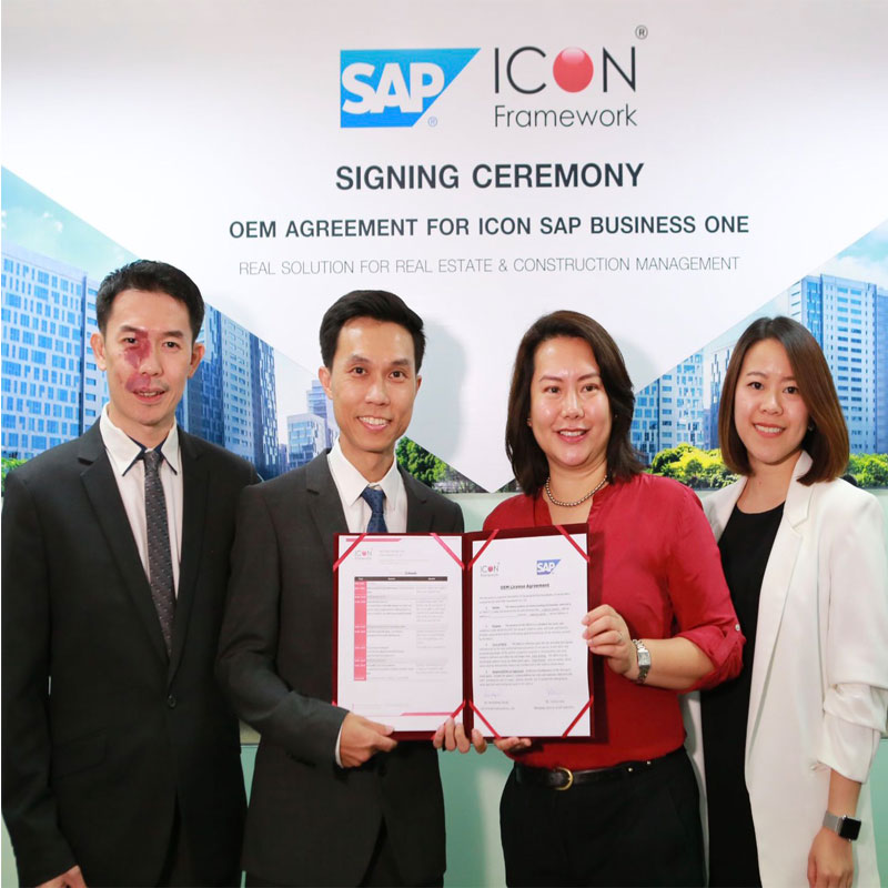 ไอคอนเฟรมเวิร์ค จับมือ SAP ทำ OEM รายแรกในประเทศไทย พัฒนาซอฟต์แวร์บริหารงานก่อสร้างและบัญชีสำหรับอสังหาฯ ไอคอนเฟรมเวิร์ค จับมือ SAP ทำ OEM รายแรกในประเทศไทย พัฒนาซอฟต์แวร์บริหารงานก่อสร้างและบัญชีสำหรับอสังหาฯ