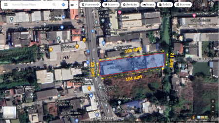 Land for sale, on the main road, Min Buri, Hatairat Road, opposite Soi 3, size 1 rai 1 ngan, 72 sq wa, near the train station