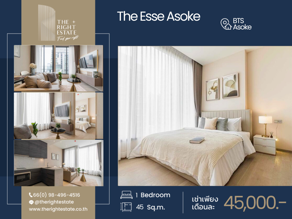 🌿 The Esse Asoke 🌿 Nice room, Fully furnished 🛏 1 Bed 1 Bath 45 sq.m, Price negotiable!!! - Close to BTS Asoke 🌿 The Esse Asoke 🌿 Nice room, Fully furnished 🛏 1 Bed 1 Bath 45 sq.m, Price negotiable!!! - Close to BTS Asoke
