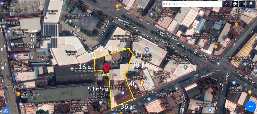Land for sale with a house, 665 square wa, Adulyadej Road, Mueang Udon Thani District, near Nam Phu Intersection. – รูปที่ 3