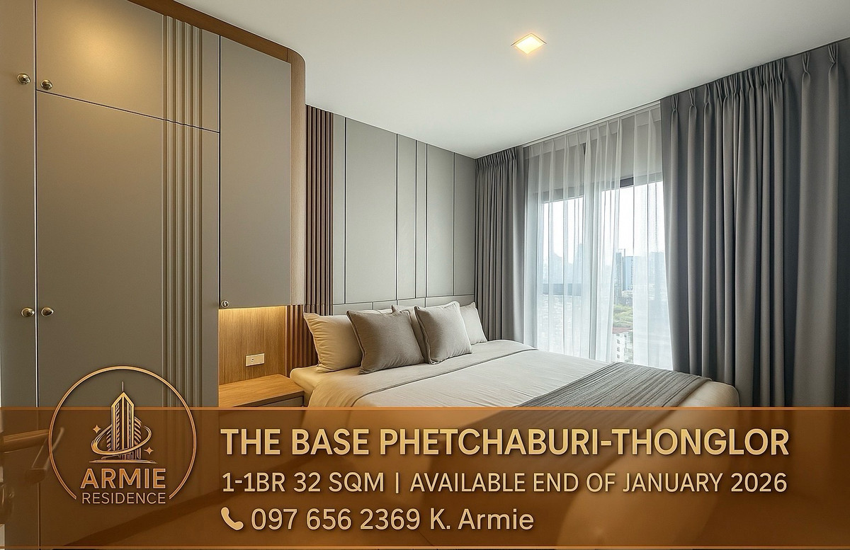 🔥 ready to move-in 5 Oct. 2026 🔥 For Rent: The Base Petchaburi–Thonglor 🚇 Near MRT Phetchaburi 