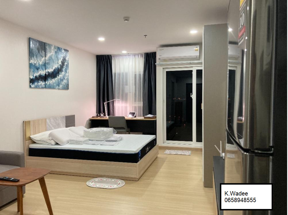 For rent: Supalai Veranda, new condo, Building A, 9th floor, size 35 sq m, fully furnished and electrical appliances, ready to move in