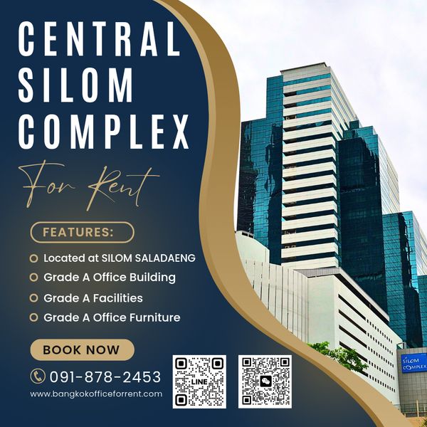 เซอร์วิสออฟฟิศ พื้นที่สำนักงานให้เช่า สีลม ศาลาแดง Serviced Office ตกแต่งสวย พร้อมเข้าอยู่ อาคาร เซ็นทรัล สีลม คอมเพล็กซ์ - Central Silom Complex Office Building ใกล้รถไฟฟ้า BTSศาลาแดง, รถไฟฟ้าใต้ดิน MRTสีลม, ลุมพินี, พระราม4