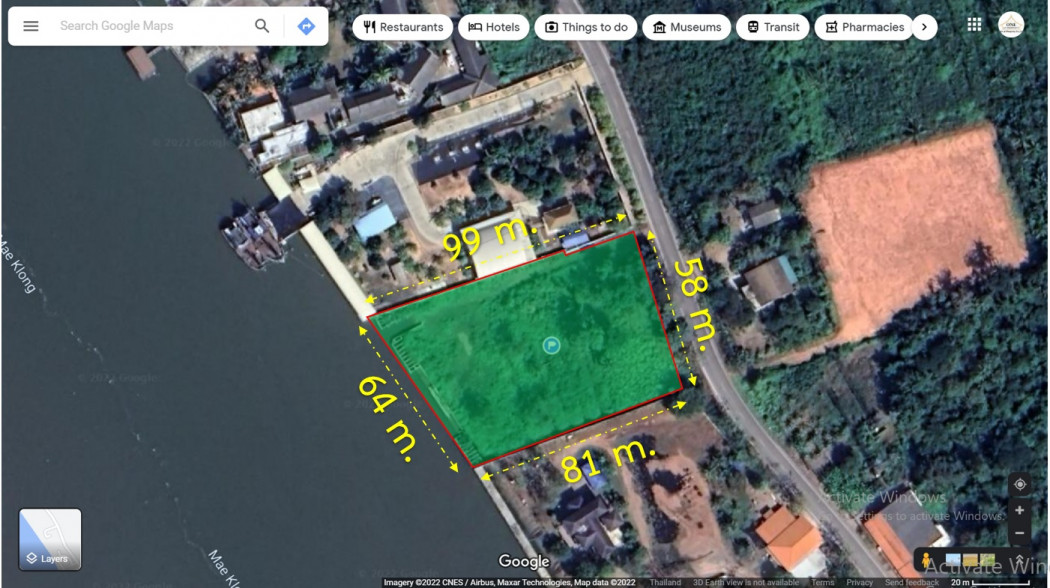 Land 3 rai 1 ngan 56 square wa, next to the Mae Klong River, Samut Songkhram, has been filled and made a dam.