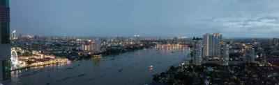 Watermark Chaophraya, 145 sqm. River view, Three Bedrooms, Maid Quarter, private boat to BTS Saphan taksin and Asiatique Condo for Sale at Watermark Chaophraya.