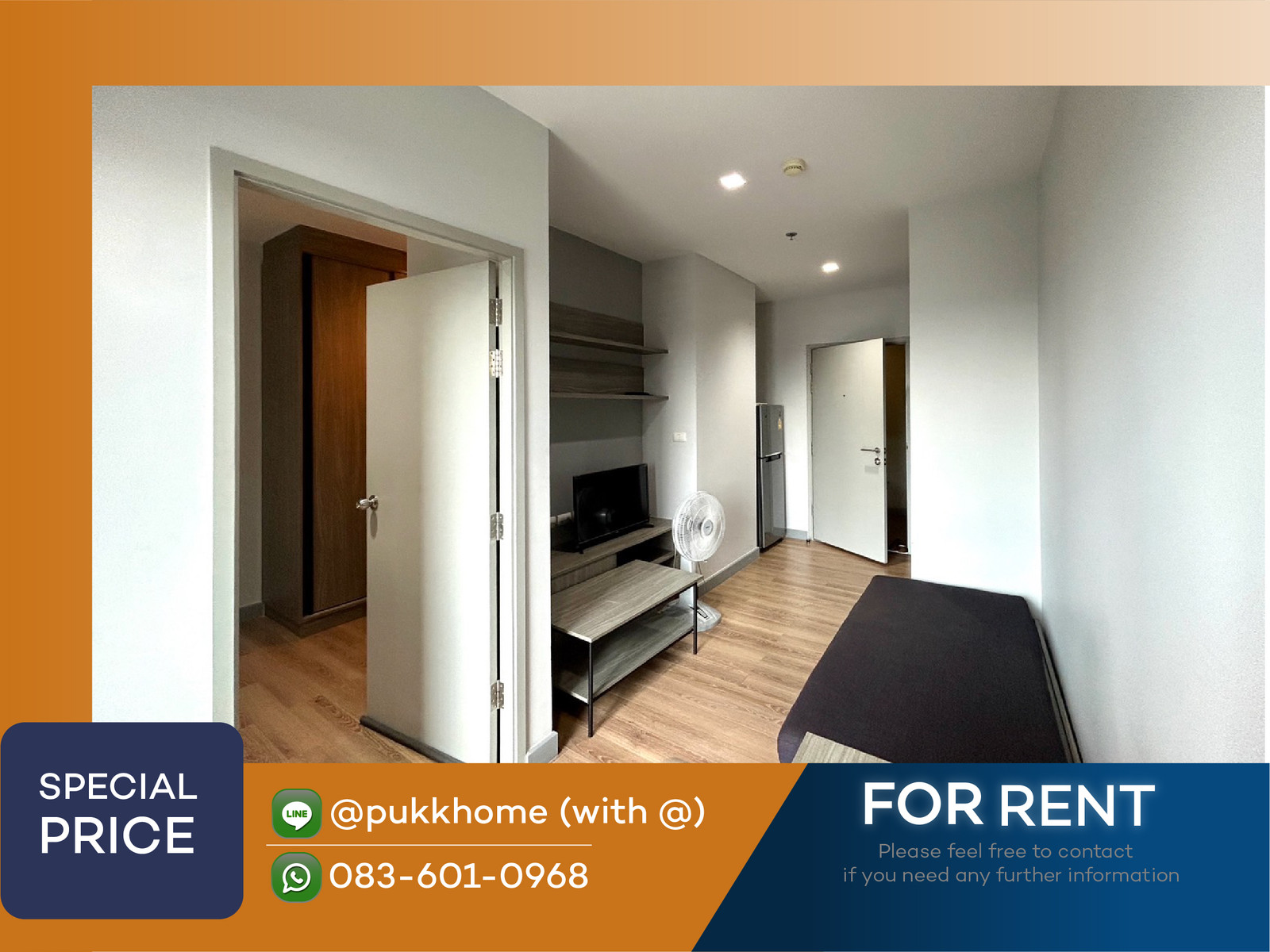 Chapter One Midtown Lat Phrao 24 ✨ Room ready to move in, low floor 📩 Line : @pukkhome (with @)