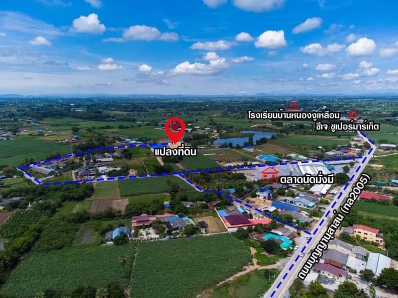 Beautiful land for sale, 2 rai 1 ngan, near the market, school and supermarket, next to the road with electricity, water and internet. – รูปที่ 2