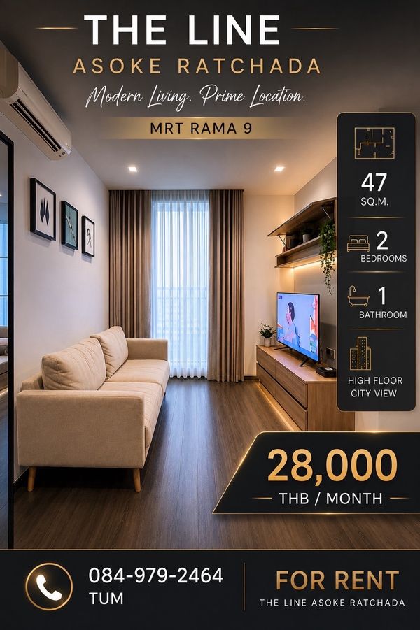 THE LINE (BEST OFFER🚨) 2BEDROOM พร้อมเฟอร์+เครื่องใช้ไฟฟ้า(ต่อรองได้💯)