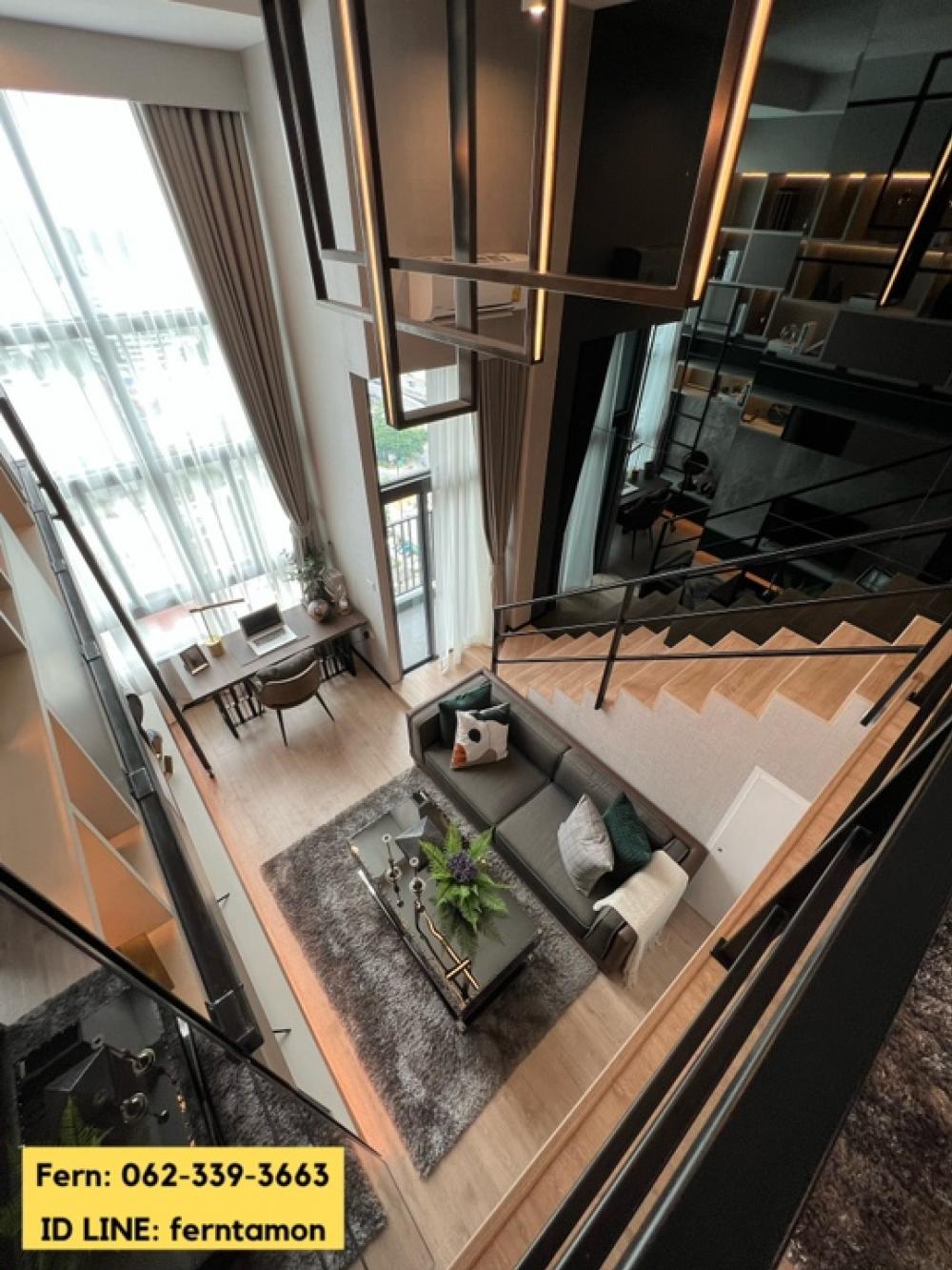 New room from the Hybrid project, ceiling height 36.31 sq m. Get a decorated room, ready to move in. Ideo Rama9-Asoke. Interested in making an appointment to see the project 062-339-3663.