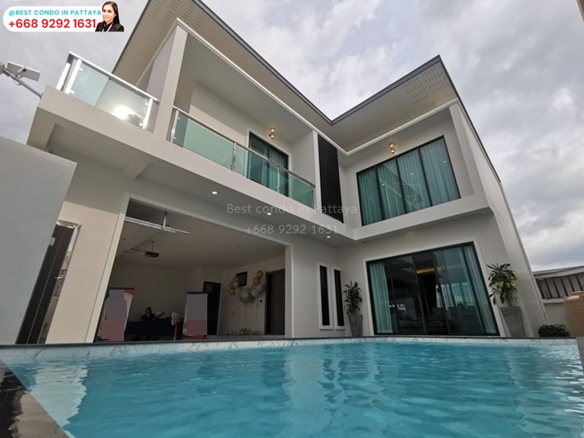 Newly built 4 bedroom pool villa in Pattaya, suitable for both living and investment. Newly built 4 bedroom pool villa in Pattaya, suitable for both living and investment.