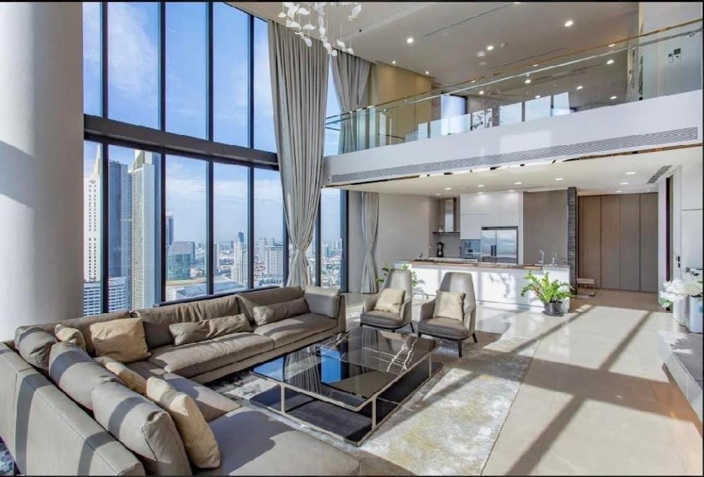 Rental / Selling : Banyan Tree Residence Riverside Bangkok , Duplex 4 Bed 8 Bath , 465.24 Sq.m , 42-43 Floor , 2 Parking