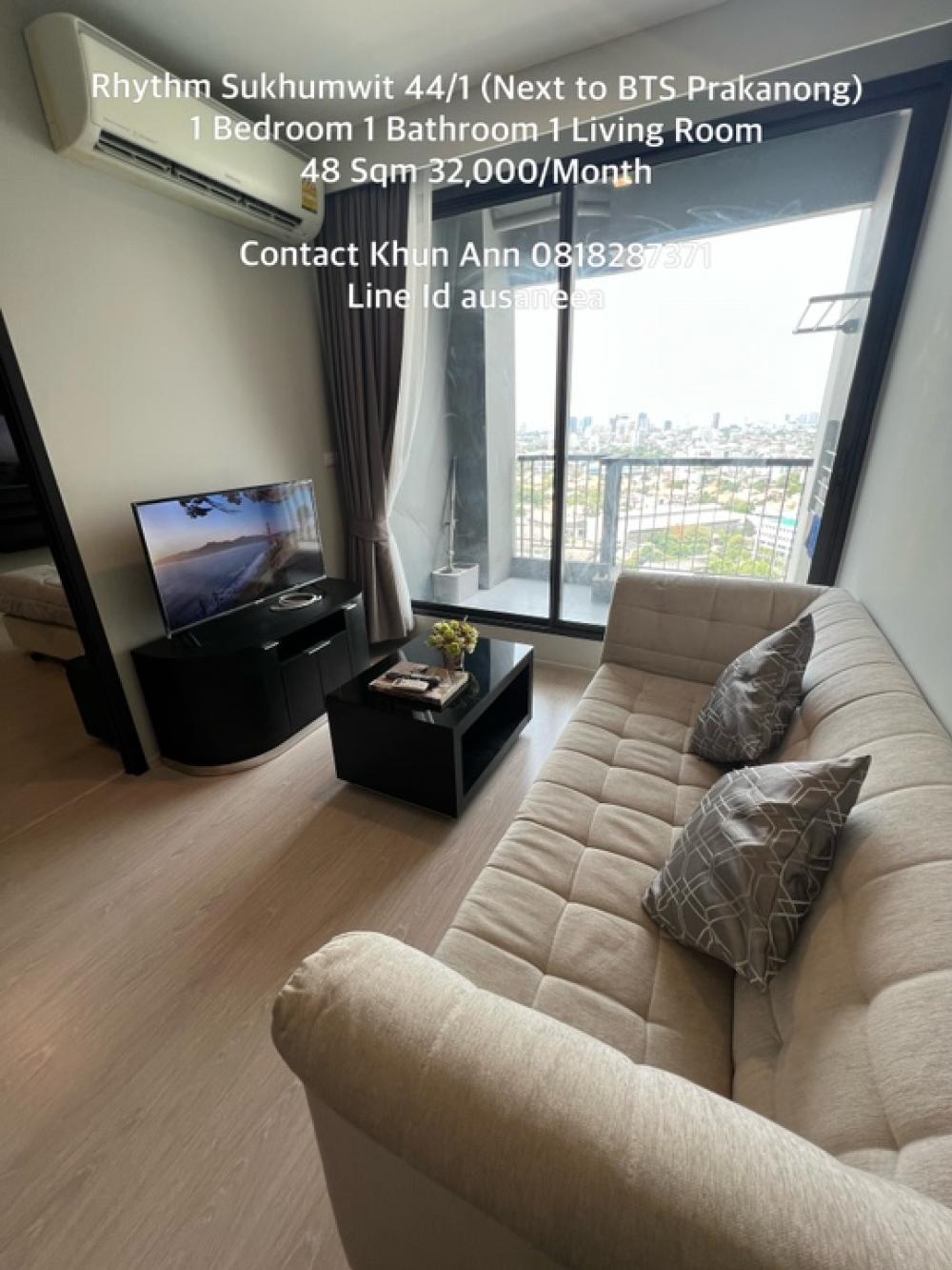 🔥ให้เช่าด่วน🔥 Rhythm Sukhumvit 44/1 🚆 ติด BTS พระโขนง ทำเล Prime Location ใกล้เอกมัยและทองหล่อ 🏙 ห้องกว้าง 48 ตร.ม. พร้อมเฟอร์นิเจอร์ครบ เข้าอยู่ได้ทันที