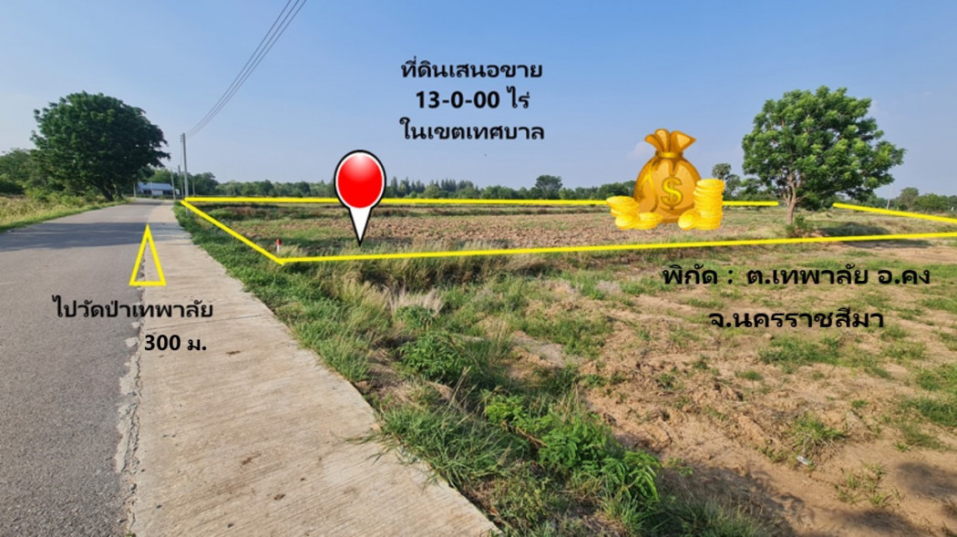 🚨 DEVELOPER 10M+ ห้ามเลื่อน! 13 ไร่ ราคา 10.4 ล้าน — ทำเลบ้านวัด 📍 ต.เทพาลัย อ.คง โคราช | เขตเทศบาล – รูปที่ 3