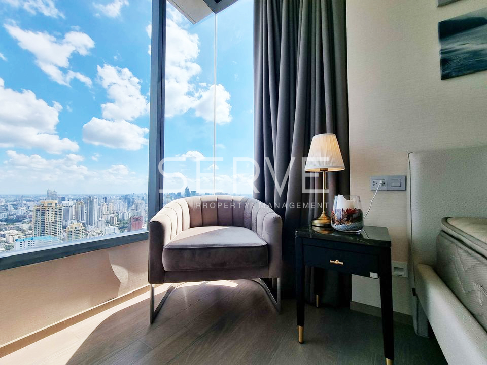 🔥Best View Corner Room 1 Bed with Bathtub Super High Fl. 45+ MRT Sukhumvit 550 m. & BTS Asok 700 m. at The Esse Asoke Condo / For Sale