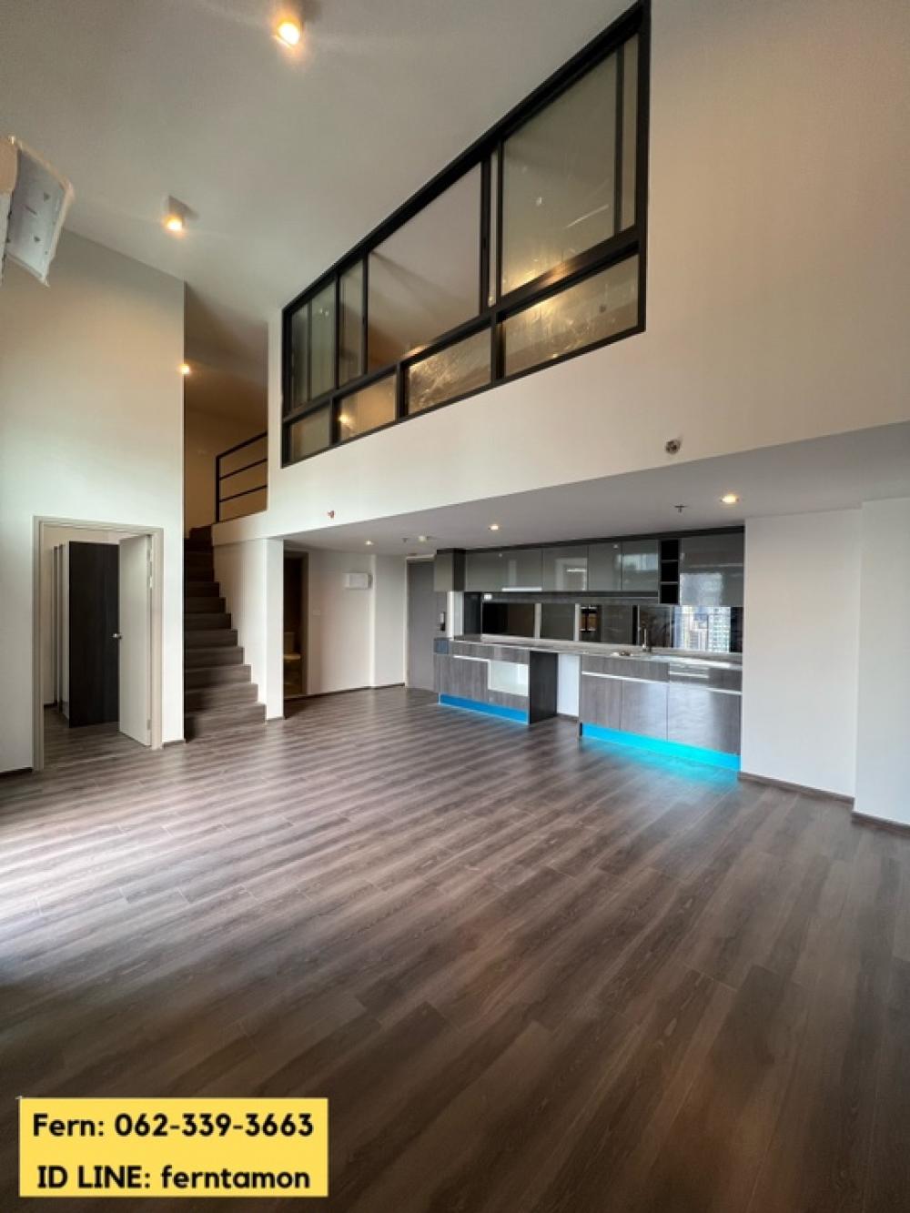 3 bedrooms, high ceiling, size 91.96 sq m., high floor, Makkasan garden view Free furniture + free electrical appliances