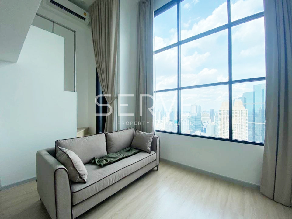 🔥Hot Price 5.95 MB🔥Duplex 1 Bed Super High Fl. 40+ Nice View Close to BTS Chong Nonsi 600 m. at Knightsbridge Prime Sathorn Condo / For Sale