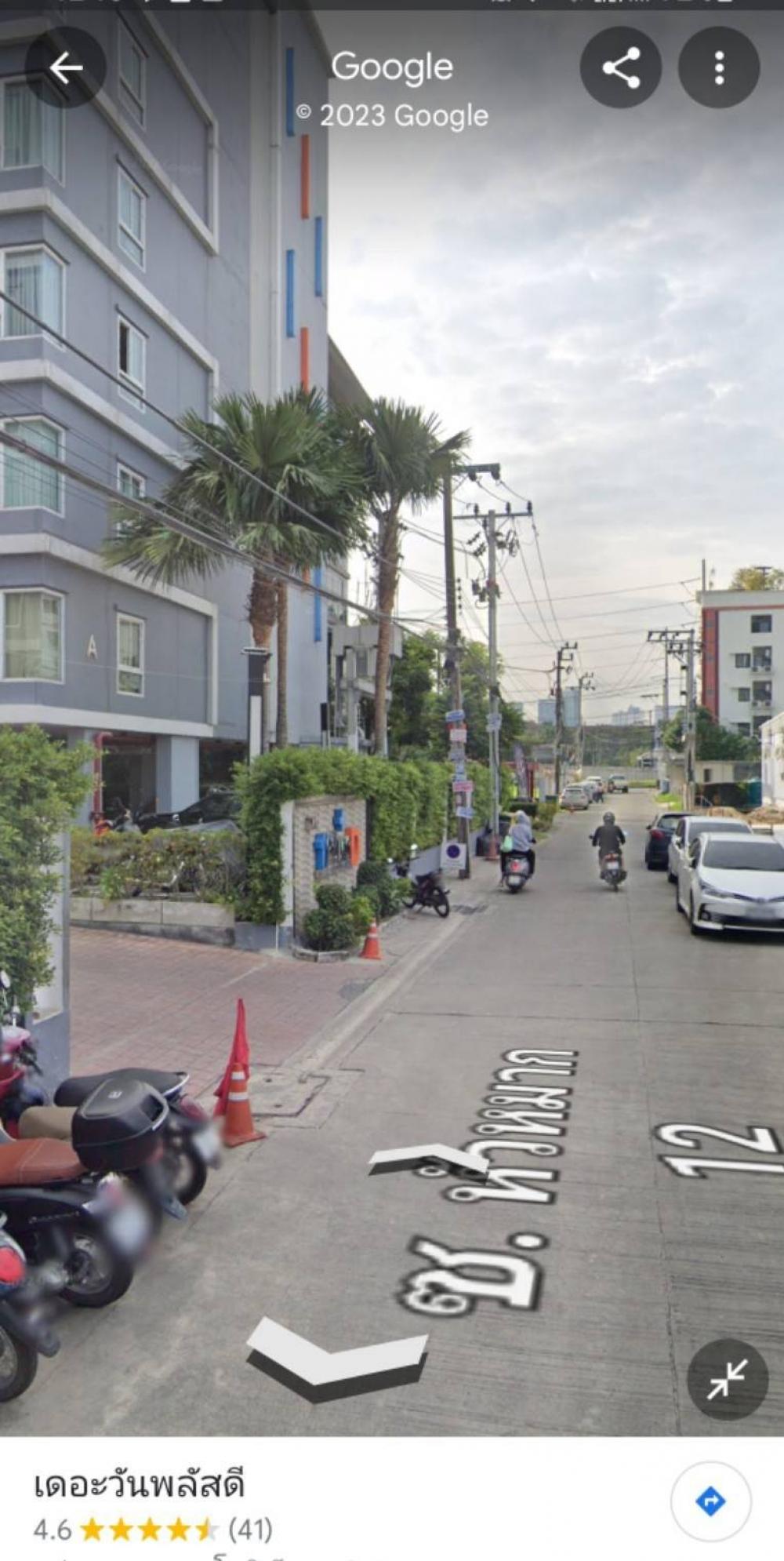Condo for sale, 2 bedrooms, 1 bathroom, low rise, Ramkhamhaeng/Hua Mak, size 55 sq m, 1 bathroom, fully furnished, One Plus D, entrance of Soi Hua Mak 12  (Soi Ramkhamhaeng 42) convenient travel, near ABAC #near the Yellow Line MRT station (Sri Kritha Sta – รูปที่ 3