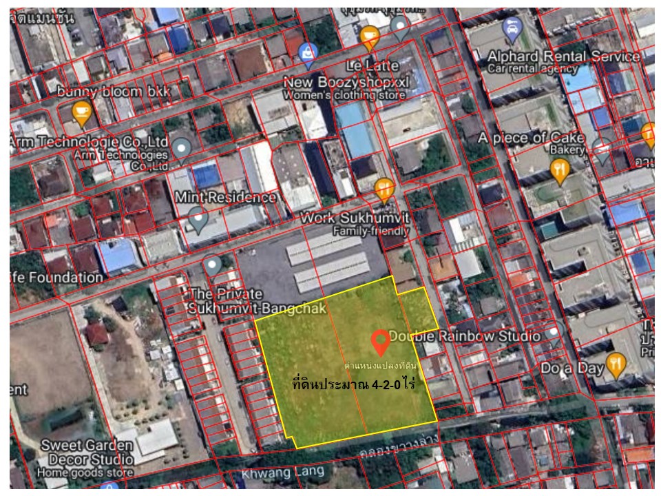 Land for rent, 4 Rai over BTS Bangchak, located in Sukhumvit 97/1, about 800 meters away from BTS Land for rent, 4 Rai over BTS Bangchak, located in Sukhumvit 97/1, about 800 meters away from BTS