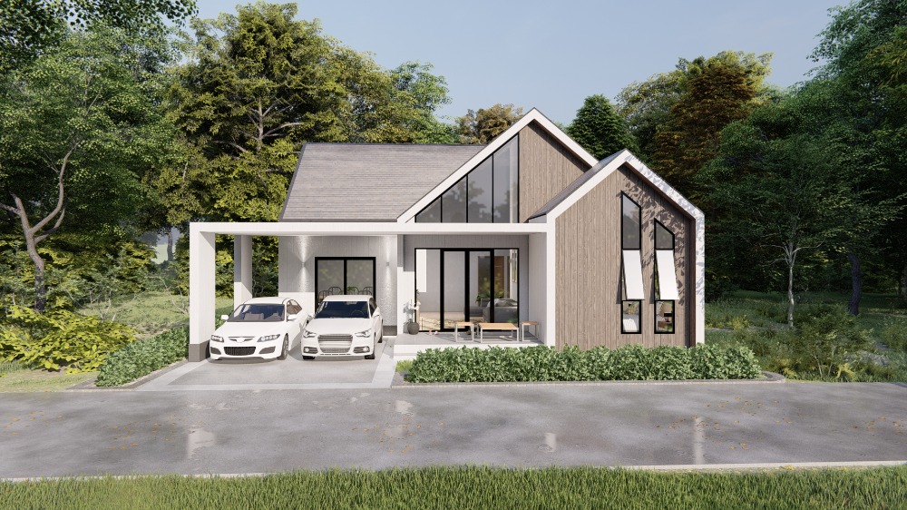 📢 Good news. Open for reservation. House and land, price less than 2 million 😱😱😱 #Baan Aunjai, Phase 2, plot B3-B6, house size 120 sq m, 3 bedrooms, 2 bathrooms ❌ Price 1.99 million baht, free transfer ❌ Book within this September, super special 💚💚1.89 de