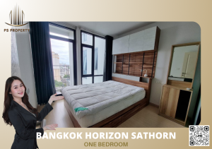 Condo for rent, project 🔥 Bangkok Horizon Sathorn 🔥 one bedroom, fully furnished, ready to move in, near BTS Chong Nonsi