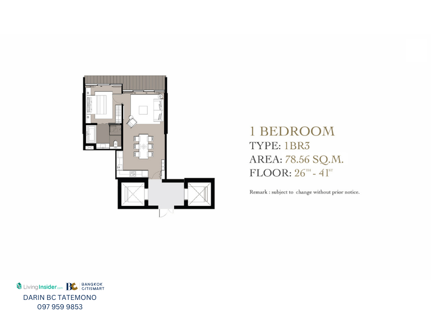🔥 Promotion room 🔥 Banyan Tree Residences Riverside Bangkok | 1 bedroom 1 bathroom 78.56 sq m, 30th floor, negotiable price, contact 0979599853 – รูปที่ 3