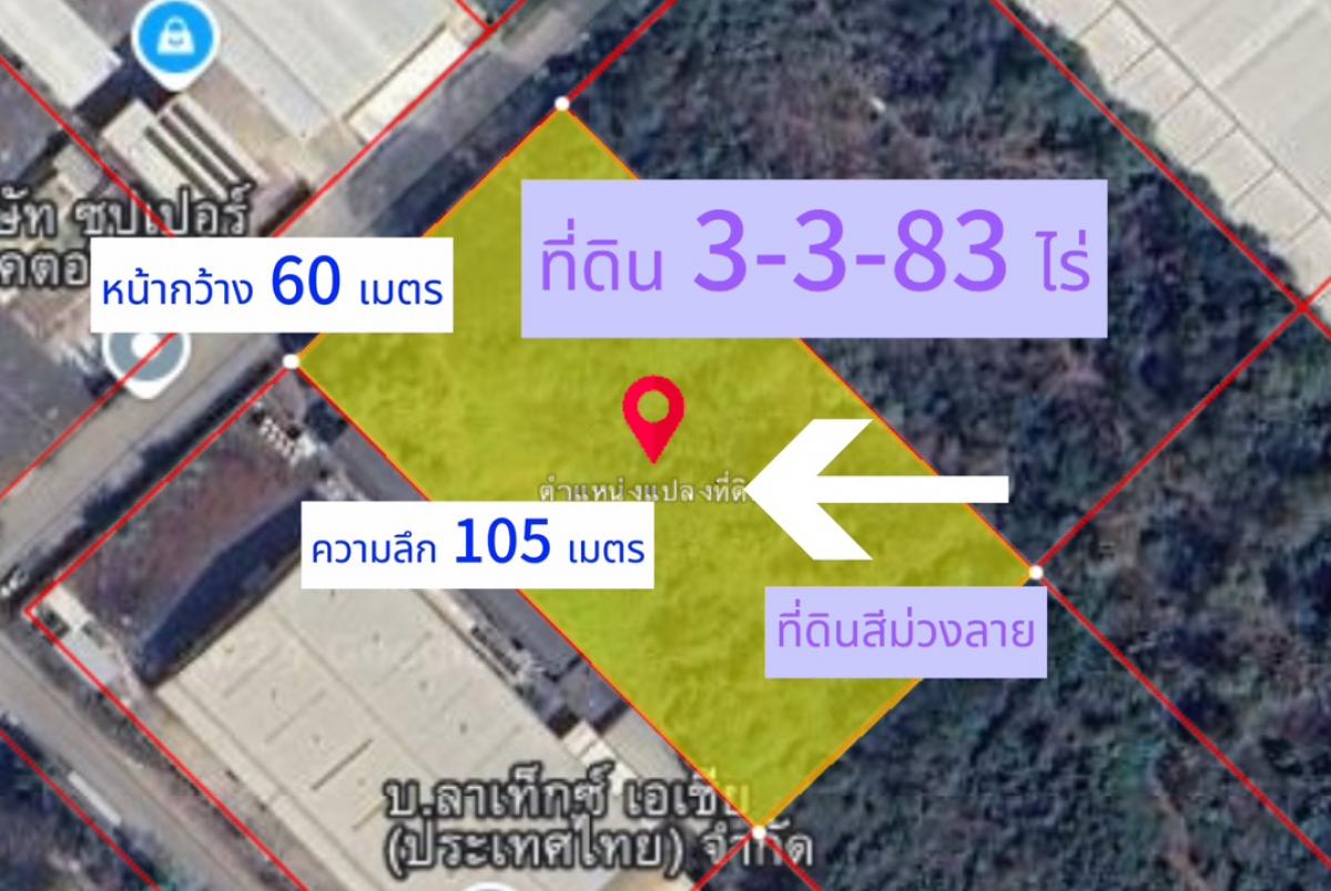ที่ดินม่วงลาย ขายที่ดินสวย 3 ไร่ 3 งาน 83 ตร.ว. จากถนนหลักเพียง 500 เมตร ทำเลดีทำเลยสวย ถนนบางบัวทอง-สุพรรณบุรี ตำบลละหาร อำเภอบางบัวทอง นนทบุรี อยู่หลัง บริษัท สก๊อตรังนก อินดัสเตรียล