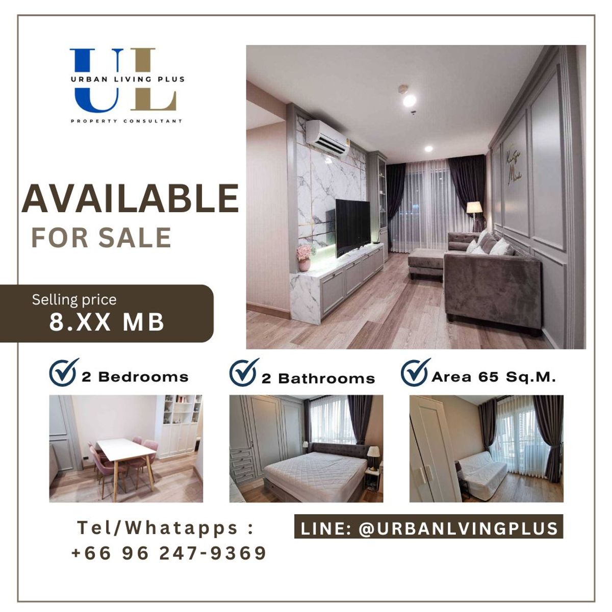 ( UL2412122 ) Tel/Line 096-2479369 , FOR SELL LIFE@SATHORN10 / 2 bedroom 2 bathroom 65 Sq.M. Never rented, Beautiful room ( UL2412122 ) Tel/Line 096-2479369 , FOR SELL LIFE@SATHORN10 / 2 bedroom 2 bathroom 65 Sq.M. Never rented, Beautiful room