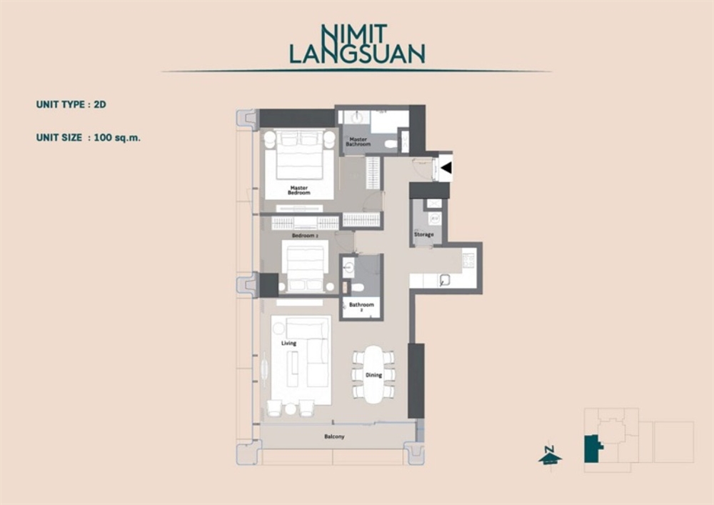 Nimit Langsuan (นิมิตร หลังสวน) | ชั้น 20+ 100 ตร.ม. | 2 ห้องนอน | คอนโดใกล้ เวลา สินธร วิลเลจ 1 นาที, BTS ราชดำริ 2 นาที, เซ็นทรัล ชิดลม 2 นาที – รูปที่ 4