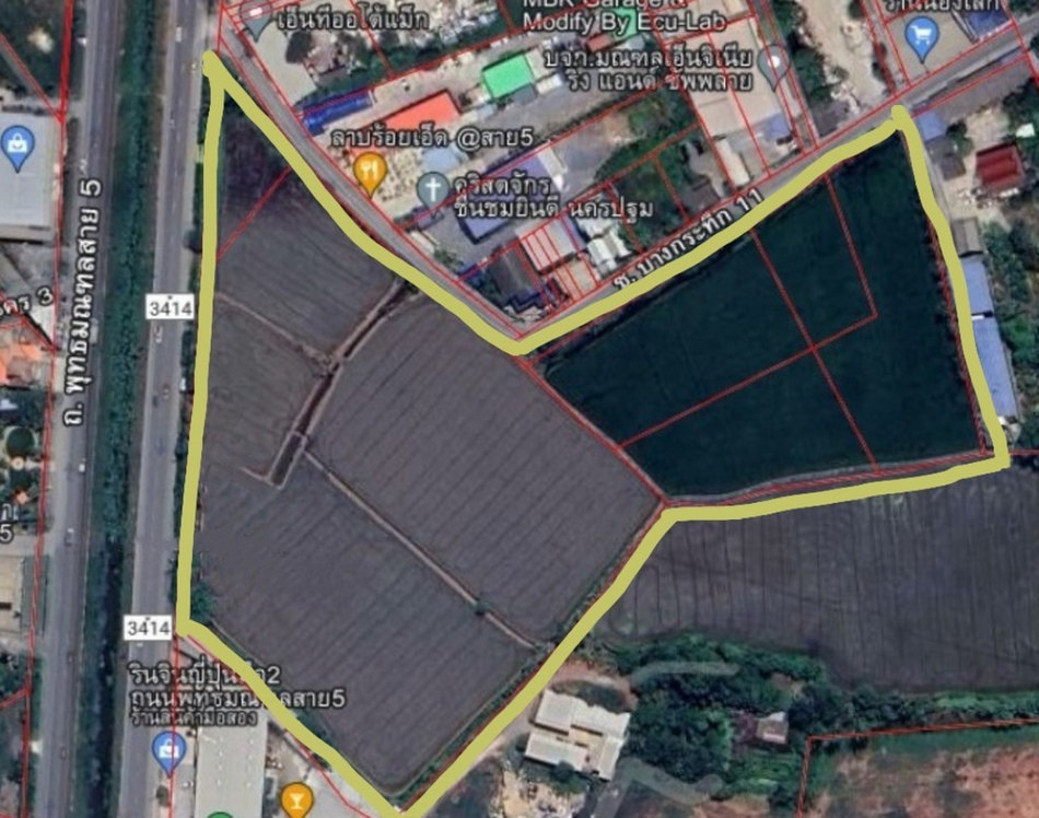 สอบถามโทร 093-146-9195  ขายที่ดินพุทธมณฑล สาย 5 ศาลายา สามพราน นครปฐม เนื้อที่ 21 ไร่ หน้ากว้างติดถนนใหญ่ 200 เมตร ใกล้เซ็นทรัล ศาลายา ราคา 17.5 ลบ. ต่อไร่ – รูปที่ 2