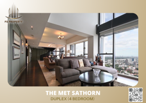 ให้เช่า ✨🦋 The Met Sathorn 🦋✨ Duplex 4 ห้องนอน เฟอร์นิเจอร์และเครื่องใช้ไฟฟ้าครบ ลิฟต์ส่วนตัว วิวดีมาก 🚆ใกล้ BTS ช่องนนทรี