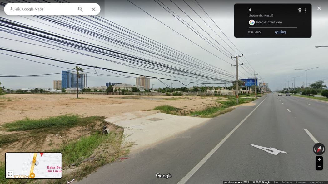 Land for sale, Cha-am, Phetchaburi (near Cha-am Beach), area 11-1-16 rai, suitable for building a housing project, width 86 m., next to Petchkasem Road, 6 lanes wide. – รูปที่ 4