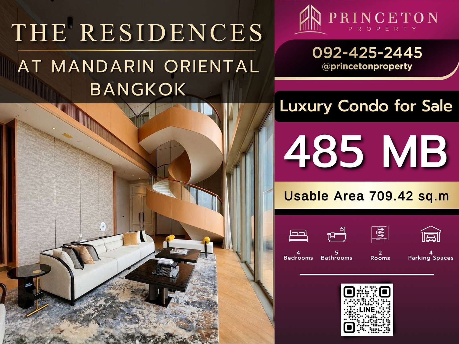 The Residences at Mandarin Oriental, Bangkok  Super Luxury Top Floor Penthouse Duplex